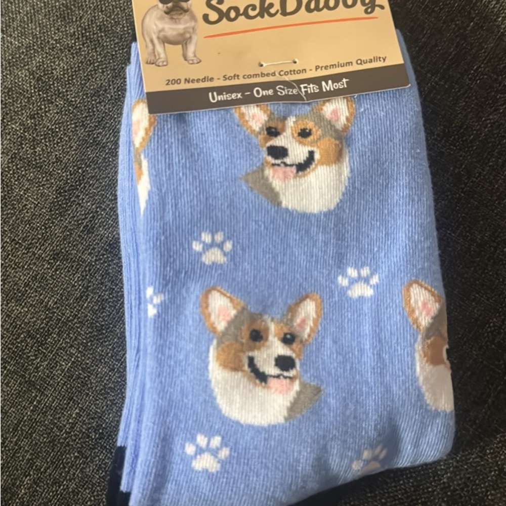 Blue Dog Pattern Socks